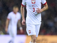 Taras Romanczuk of Poland reacts during the UEFA Nations League 2024/25 League A Group A1 match between Portugal and Poland at Estadio Do Dr...