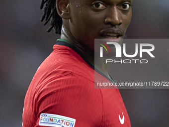 Rafael Leao of Portugal looks on during the UEFA Nations League 2024/25 League A Group A1 match between Portugal and Poland at Estadio Do Dr...