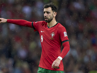 Bruno Fernandes of Portugal reacts during the UEFA Nations League 2024/25 League A Group A1 match between Portugal and Poland at Estadio Do...