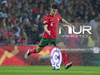 Antonio Silva of Portugal is in action during the UEFA Nations League 2024/25 League A Group A1 match between Portugal and Poland at Estadio...