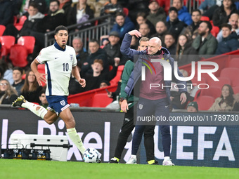 Interim Manager Lee Carsley (Interim Manager England) shouts instructions during the UEFA Nations League 2024/5, League B, Group B2 match be...