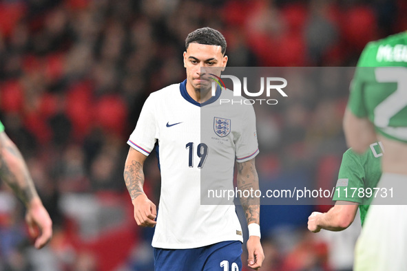 Morgan Rogers, 19, from England, looks on during the UEFA Nations League 2024/5, League B, Group B2 match between England and the Republic o...