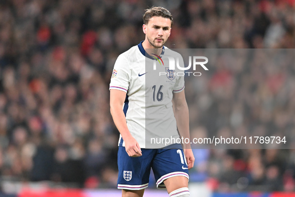 Taylor Harwood Bellis (16 England) looks on during the UEFA Nations League 2024/5, League B, Group B2 match between England and the Republic...