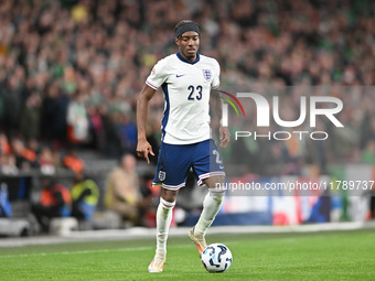 Noni Madueke (23 England) is challenged during the UEFA Nations League 2024/5, League B, Group B2 match between England and the Republic of...