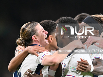 Connor Gallagher (4 England) celebrates his goal during the UEFA Nations League 2024/5, League B, Group B2 match between England and the Rep...