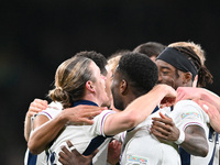 Connor Gallagher (left) of England celebrates his goal during the UEFA Nations League 2024/5, League B, Group B2 match between England and t...