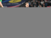 Harry Kane (9 England) is challenged during the UEFA Nations League 2024/5, League B, Group B2 match between England and the Republic of Ire...