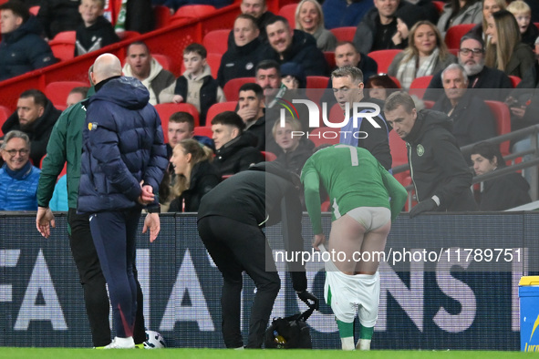 Sammie Szmodics (7 Republic of Ireland) changes his shorts during the UEFA Nations League 2024/5, League B, Group B2 match between England a...