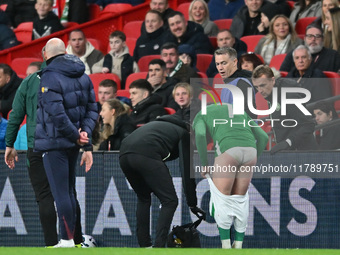 Sammie Szmodics (7 Republic of Ireland) changes his shorts during the UEFA Nations League 2024/5, League B, Group B2 match between England a...