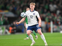 Lewis Hall (12 England) is challenged during the UEFA Nations League 2024/5, League B, Group B2 match between England and the Republic of Ir...