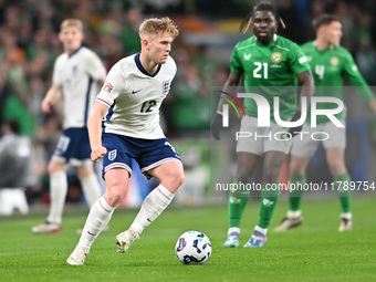 Lewis Hall (12 England) goes forward during the UEFA Nations League 2024/5, League B, Group B2 match between England and the Republic of Ire...