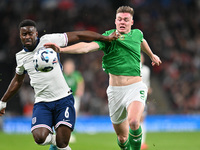 Marc Guehi (6 England) and Liam Scales (5 Republic of Ireland) battle for the ball during the UEFA Nations League 2024/5, League B, Group B2...