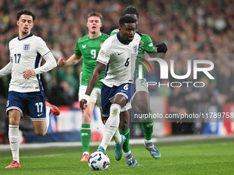 Marc Guehi (6 England) goes forward during the UEFA Nations League 2024/5, League B, Group B2 match between England and the Republic of Irel...