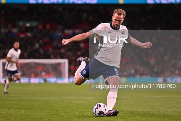 Harry Kane (9 England) shoots during the UEFA Nations League 2024/5, League B, Group B2 match between England and the Republic of Ireland at...