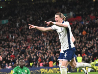 Connor Gallagher (4 England) celebrates his goal during the UEFA Nations League 2024/5, League B, Group B2 match between England and the Rep...