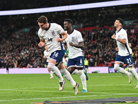 Taylor Harwood Bellis, 16, from England, celebrates his goal during the UEFA Nations League 2024/5, League B, Group B2 match between England...