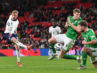 Jarrod Bowen (20 England) shoots during the UEFA Nations League 2024/5, League B, Group B2 match between England and the Republic of Ireland...