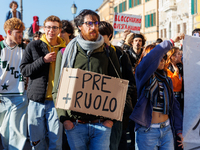 Approximately one thousand people, according to organizers, join a demonstration in Pisa, Italy, on November 15, 2024. The protest includes...