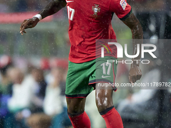 Rafael Leao of Portugal is in action during the UEFA Nations League 2024/25 League A Group A1 match between Portugal and Poland at Estadio D...