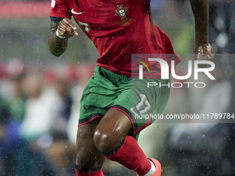 Rafael Leao of Portugal is in action during the UEFA Nations League 2024/25 League A Group A1 match between Portugal and Poland at Estadio D...