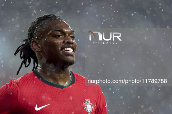 Rafael Leao of Portugal looks on during the UEFA Nations League 2024/25 League A Group A1 match between Portugal and Poland at Estadio Do Dr...