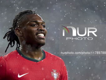 Rafael Leao of Portugal looks on during the UEFA Nations League 2024/25 League A Group A1 match between Portugal and Poland at Estadio Do Dr...