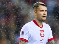 Kamil Piatkowski of Poland reacts during the UEFA Nations League 2024/25 League A Group A1 match between Portugal and Poland at Estadio Do D...