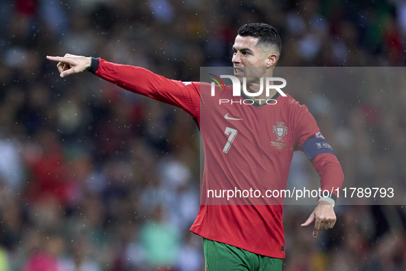 Cristiano Ronaldo of Portugal runs during the UEFA Nations League 2024/25 League A Group A1 match between Portugal and Poland at Estadio Do...