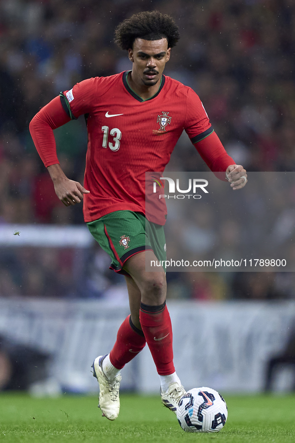 Renato Veiga of Portugal is in action during the UEFA Nations League 2024/25 League A Group A1 match between Portugal and Poland at Estadio...