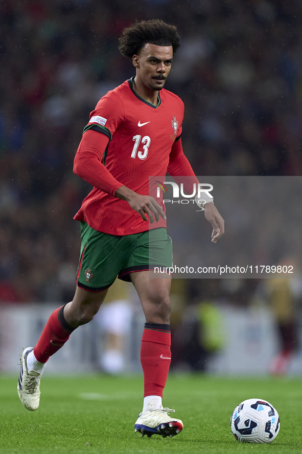 Renato Veiga of Portugal is in action during the UEFA Nations League 2024/25 League A Group A1 match between Portugal and Poland at Estadio...