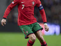 Cristiano Ronaldo of Portugal is in action during the UEFA Nations League 2024/25 League A Group A1 match between Portugal and Poland at Est...