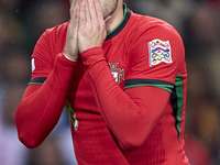 Pedro Neto of Portugal reacts during the UEFA Nations League 2024/25 League A Group A1 match between Portugal and Poland at Estadio Do Draga...