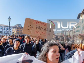 Approximately one thousand people, according to organizers, join a demonstration in Pisa, Italy, on November 15, 2024. The protest includes...