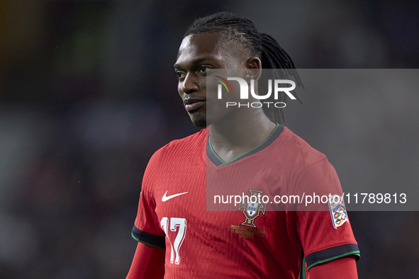 Rafael Leao of Portugal looks on during the UEFA Nations League 2024/25 League A Group A1 match between Portugal and Poland at Estadio Do Dr...