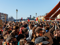 Approximately one thousand people, according to organizers, join a demonstration in Pisa, Italy, on November 15, 2024. The protest includes...