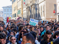 Approximately one thousand people, according to organizers, join a demonstration in Pisa, Italy, on November 15, 2024. The protest includes...