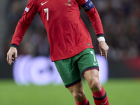 Cristiano Ronaldo of Portugal is in action during the UEFA Nations League 2024/25 League A Group A1 match between Portugal and Poland at Est...