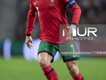 Cristiano Ronaldo of Portugal is in action during the UEFA Nations League 2024/25 League A Group A1 match between Portugal and Poland at Est...