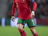 Cristiano Ronaldo of Portugal is in action during the UEFA Nations League 2024/25 League A Group A1 match between Portugal and Poland at Est...