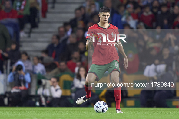 Antonio Silva of Portugal is in action during the UEFA Nations League 2024/25 League A Group A1 match between Portugal and Poland at Estadio...