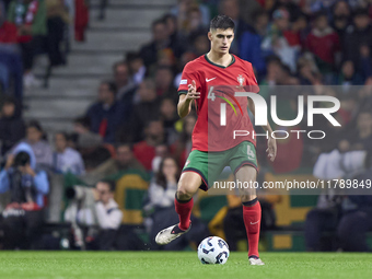 Antonio Silva of Portugal is in action during the UEFA Nations League 2024/25 League A Group A1 match between Portugal and Poland at Estadio...