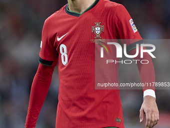 Bruno Fernandes of Portugal looks on during the UEFA Nations League 2024/25 League A Group A1 match between Portugal and Poland at Estadio D...