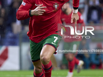 Cristiano Ronaldo of Portugal celebrates after scoring his team's second goal during the UEFA Nations League 2024/25 League A Group A1 match...