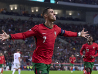 Cristiano Ronaldo of Portugal celebrates after scoring his team's second goal during the UEFA Nations League 2024/25 League A Group A1 match...