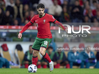 Pedro Neto of Portugal is in action during the UEFA Nations League 2024/25 League A Group A1 match between Portugal and Poland at Estadio Do...