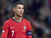 Cristiano Ronaldo of Portugal looks on during the UEFA Nations League 2024/25 League A Group A1 match between Portugal and Poland at Estadio...