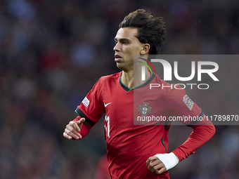 Joao Felix of Portugal looks on during the UEFA Nations League 2024/25 League A Group A1 match between Portugal and Poland at Estadio Do Dra...