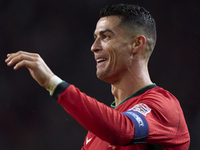 Cristiano Ronaldo of Portugal celebrates after scoring his team's fourth goal during the UEFA Nations League 2024/25 League A Group A1 match...