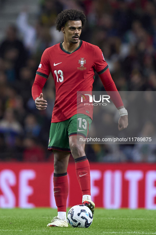 Renato Veiga of Portugal is in action during the UEFA Nations League 2024/25 League A Group A1 match between Portugal and Poland at Estadio...