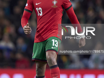 Renato Veiga of Portugal is in action during the UEFA Nations League 2024/25 League A Group A1 match between Portugal and Poland at Estadio...